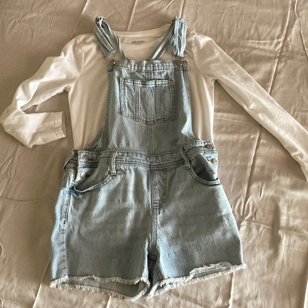 Cat & Jack Blue Casual Denim Overalls